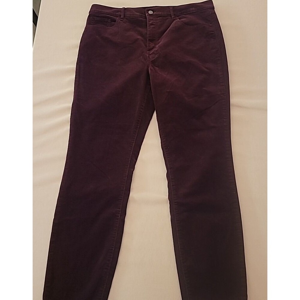 Loft Women's Maroon/Dark Corduroy Dress Pants, Size 14 / 32 (35 X 27.5)